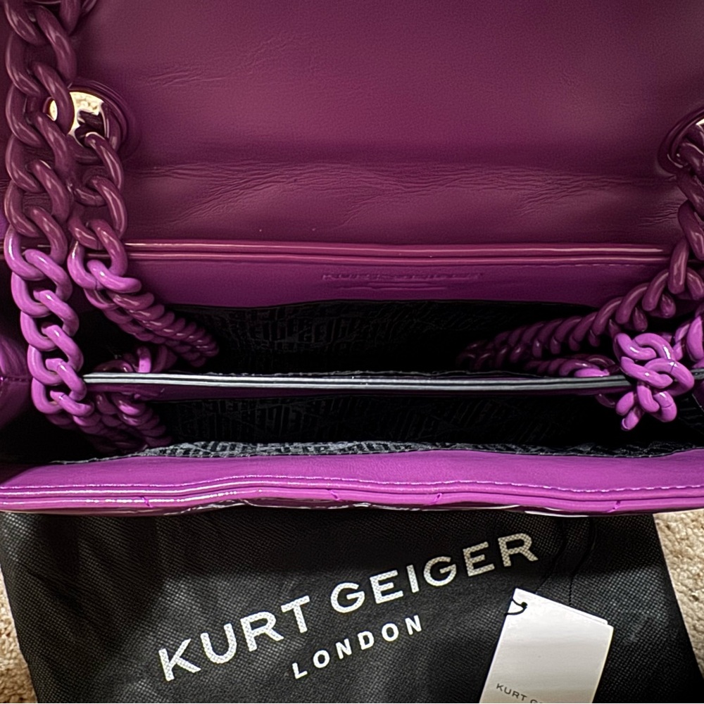 Kurt Geiger Purple Shoulder Bag with Glossy Finish - Picture 3 of 6